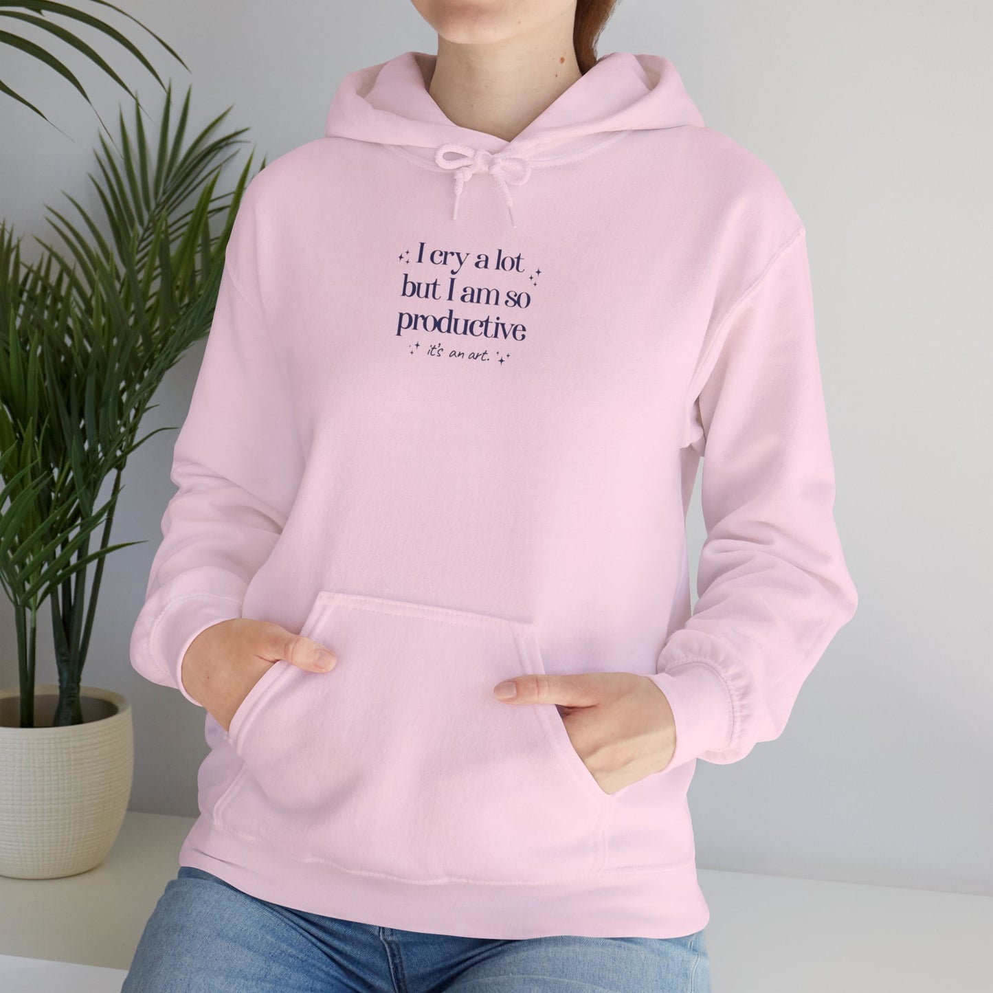 TS "I cry a lot but I am so productive, it's an art." TTPD Hoodie (Multiple Colors Available, Unisex Heavy Blend™ Hooded Sweatshirt)