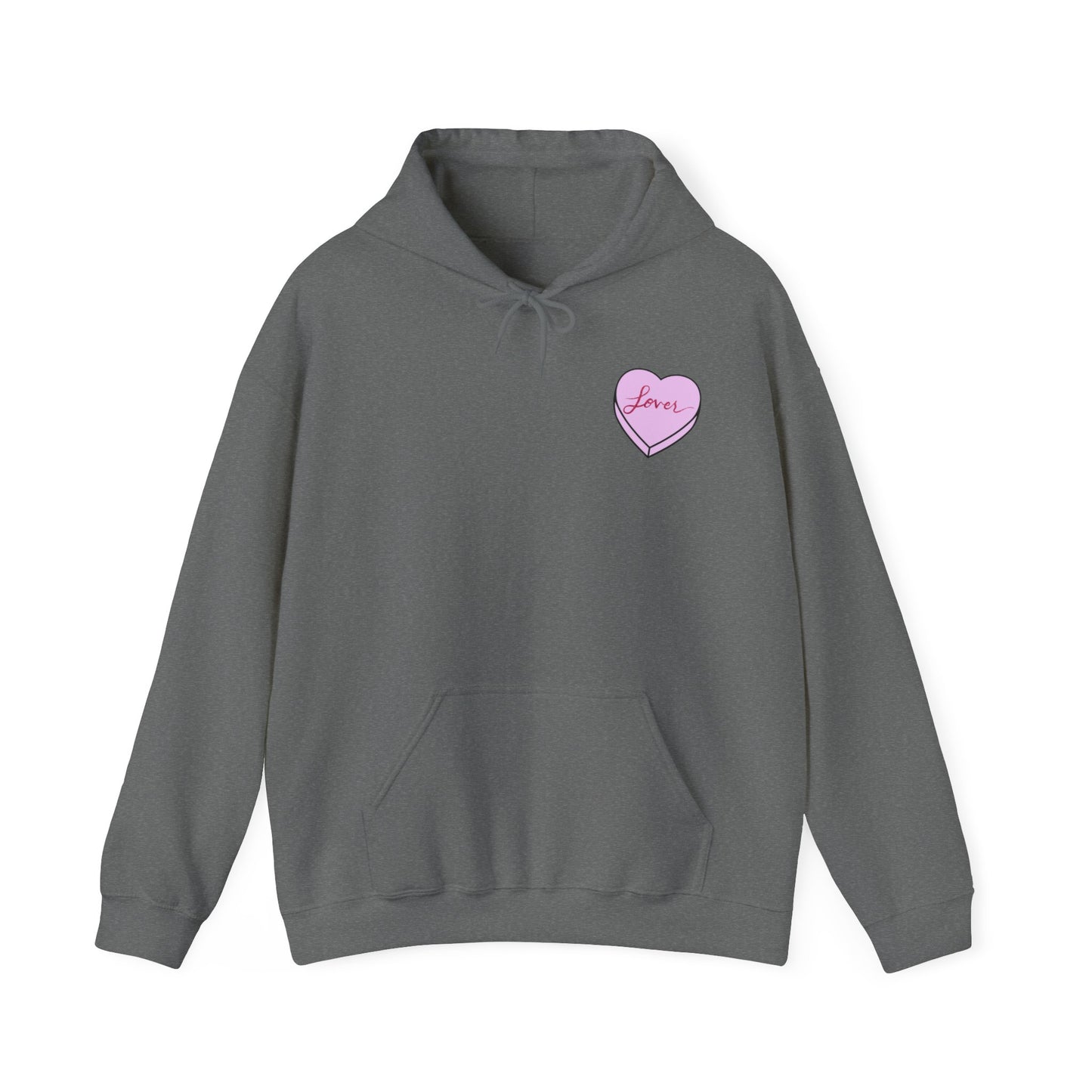 TS "Lover" Valentine's Day Candy Heart Unisex Heavy Blend™ Hooded Sweatshirt