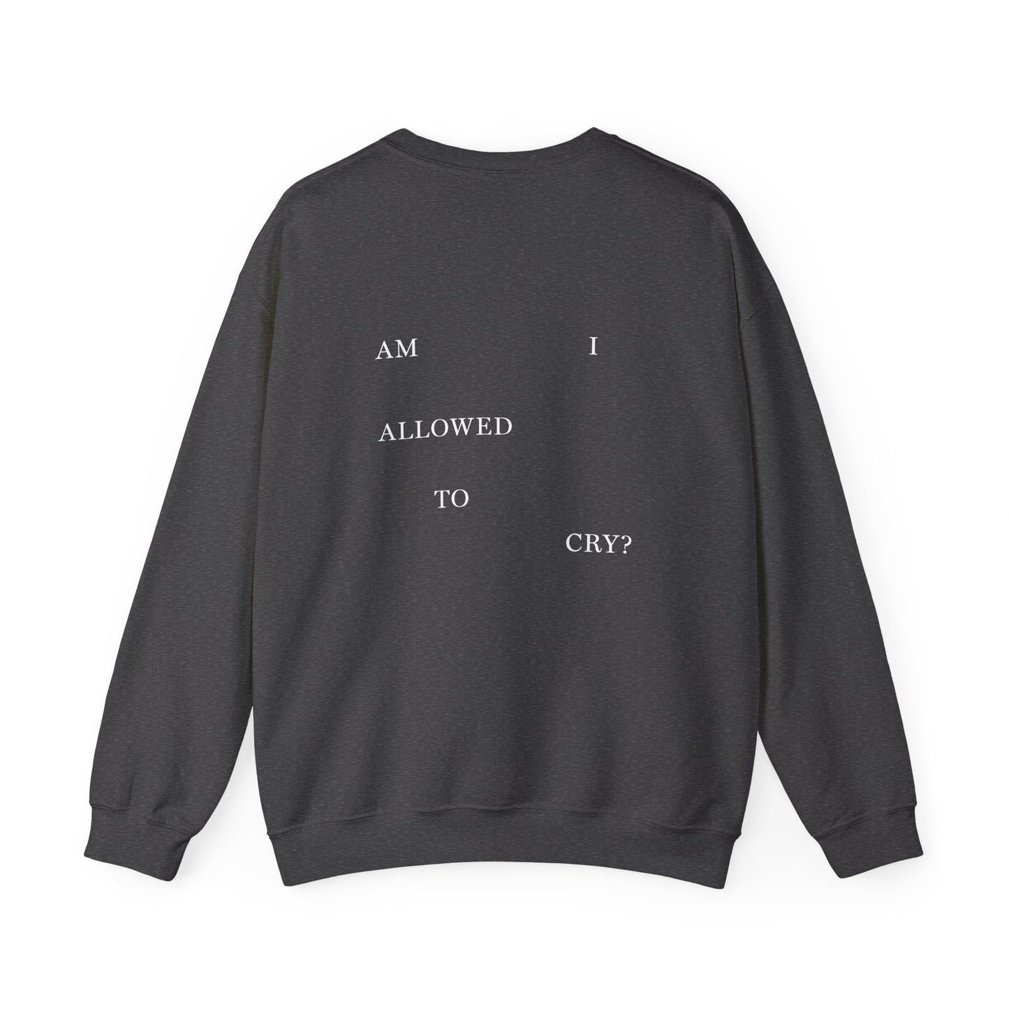 "AM I ALLOWED TO CRY?" TTPD 'The Albatross' Variant Crewneck (TS, The Tortured Poets Department, Unisex Heavy Blend™ Crewneck Sweatshirt)