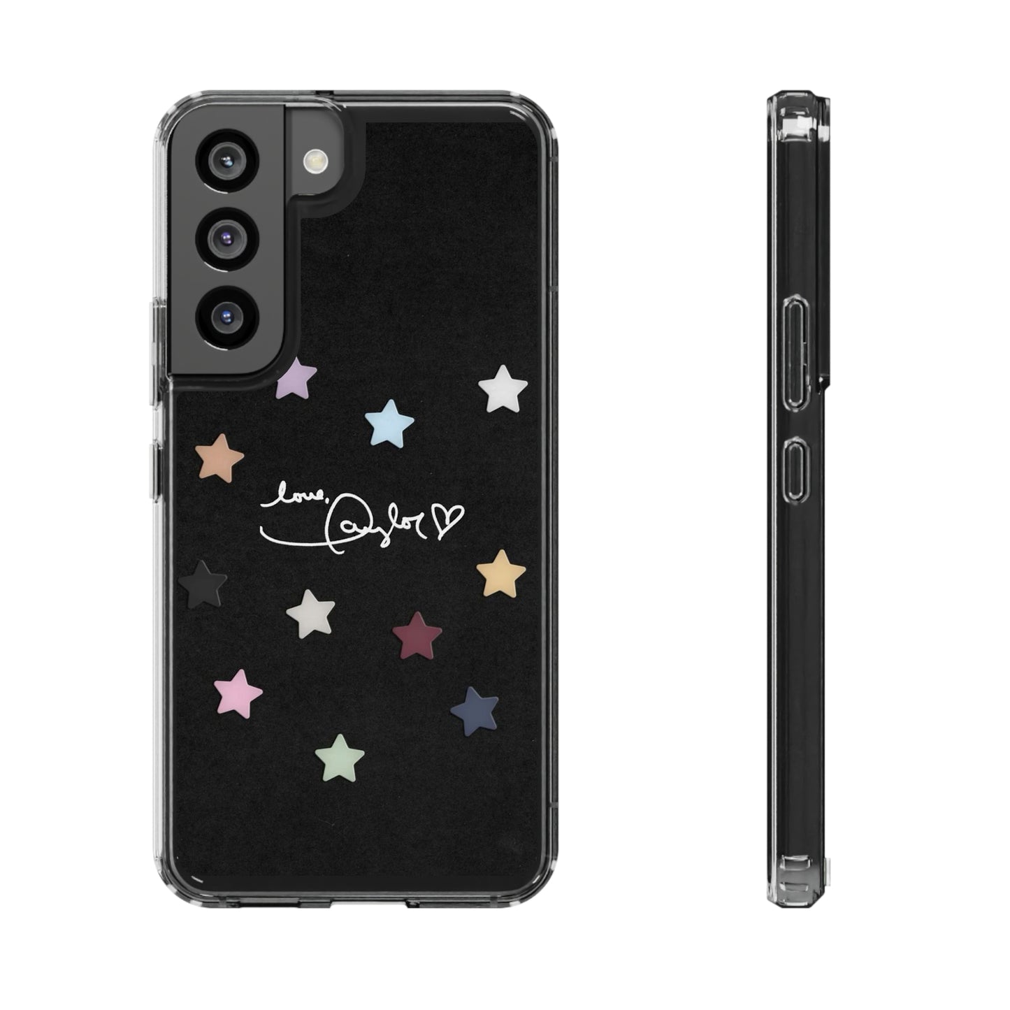 "Love, Taylor" Taylor Swift Confetti Black/Clear Phone Cases (Iphone & Samsung)