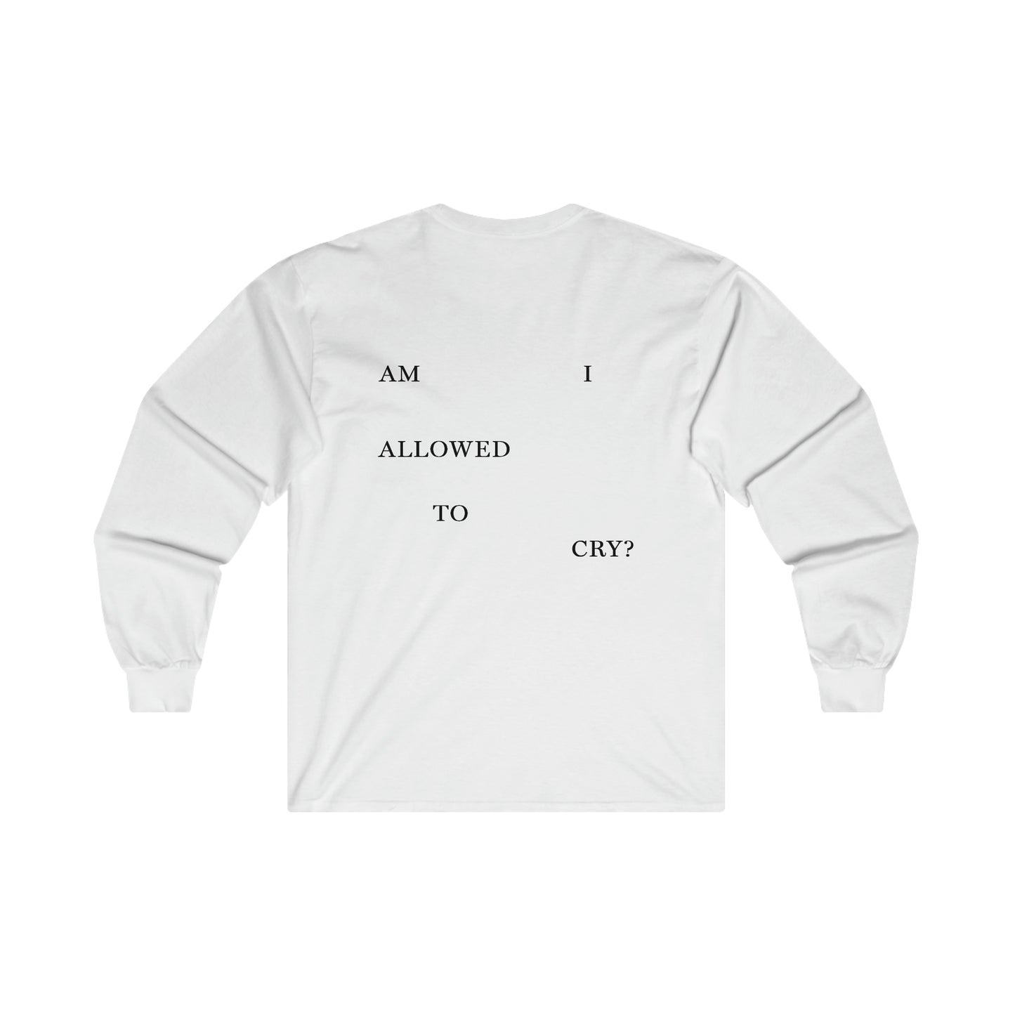 "AM I ALLOWED TO CRY?" TTPD 'The Albatross' Variant Long Sleeve (TS, The Tortured Poets Department, Unisex Ultra Cotton Long Sleeve Tee)