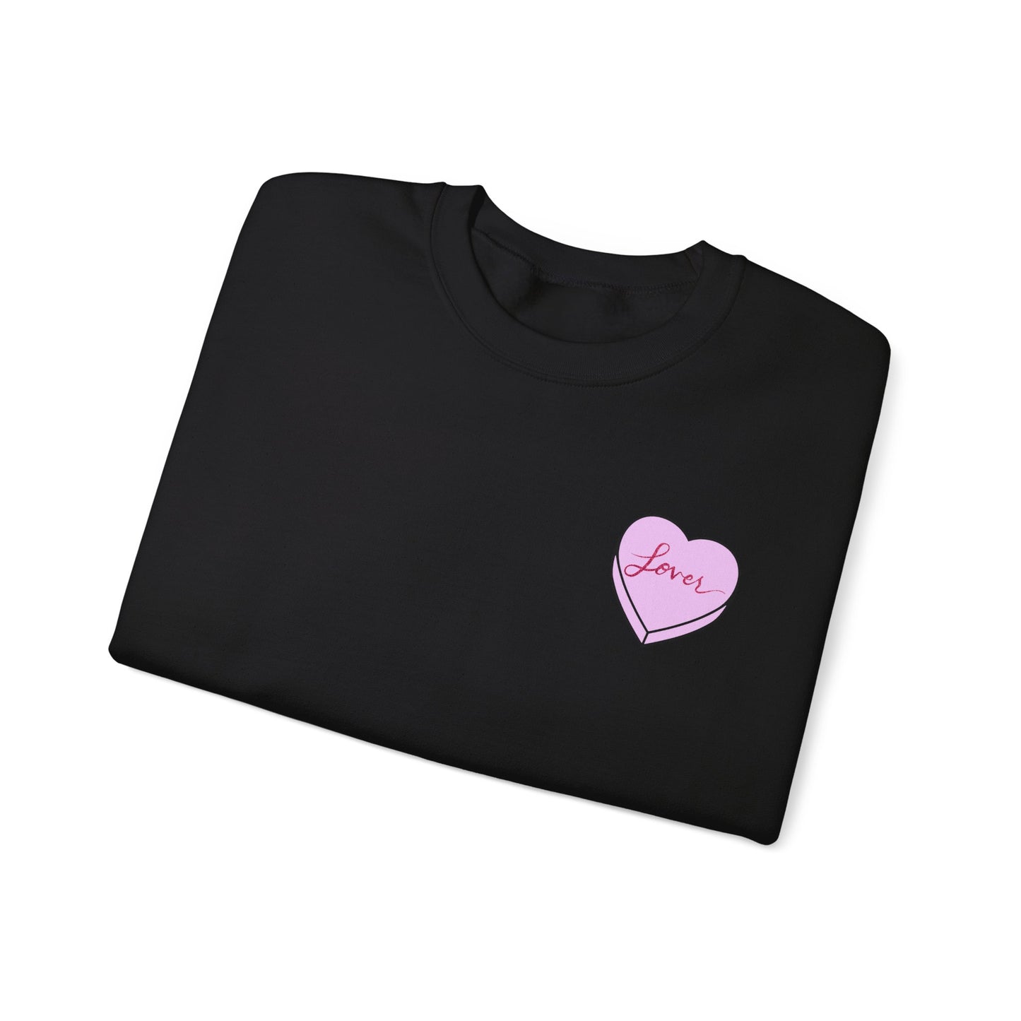 TS "Lover" Valentine's Day Candy Heart Unisex Heavy Blend™ Crewneck Sweatshirt