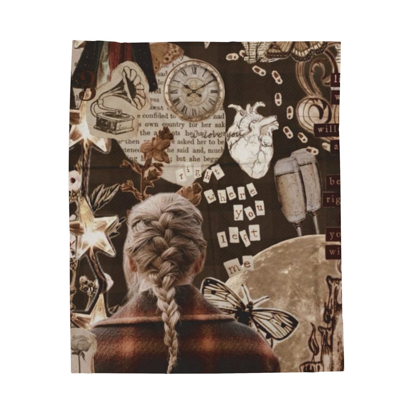 Taylor Swift Evermore Dark Brown Fall/Autumn Velveteen Plush Blanket