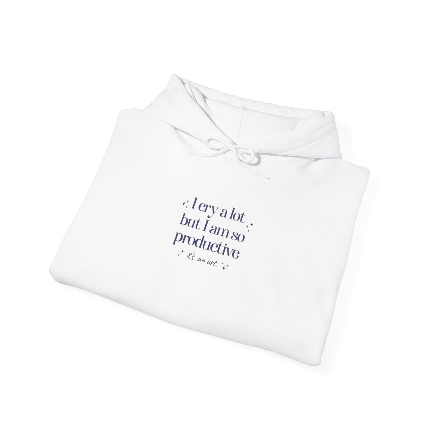 TS "I cry a lot but I am so productive, it's an art." TTPD Hoodie (Multiple Colors Available, Unisex Heavy Blend™ Hooded Sweatshirt)