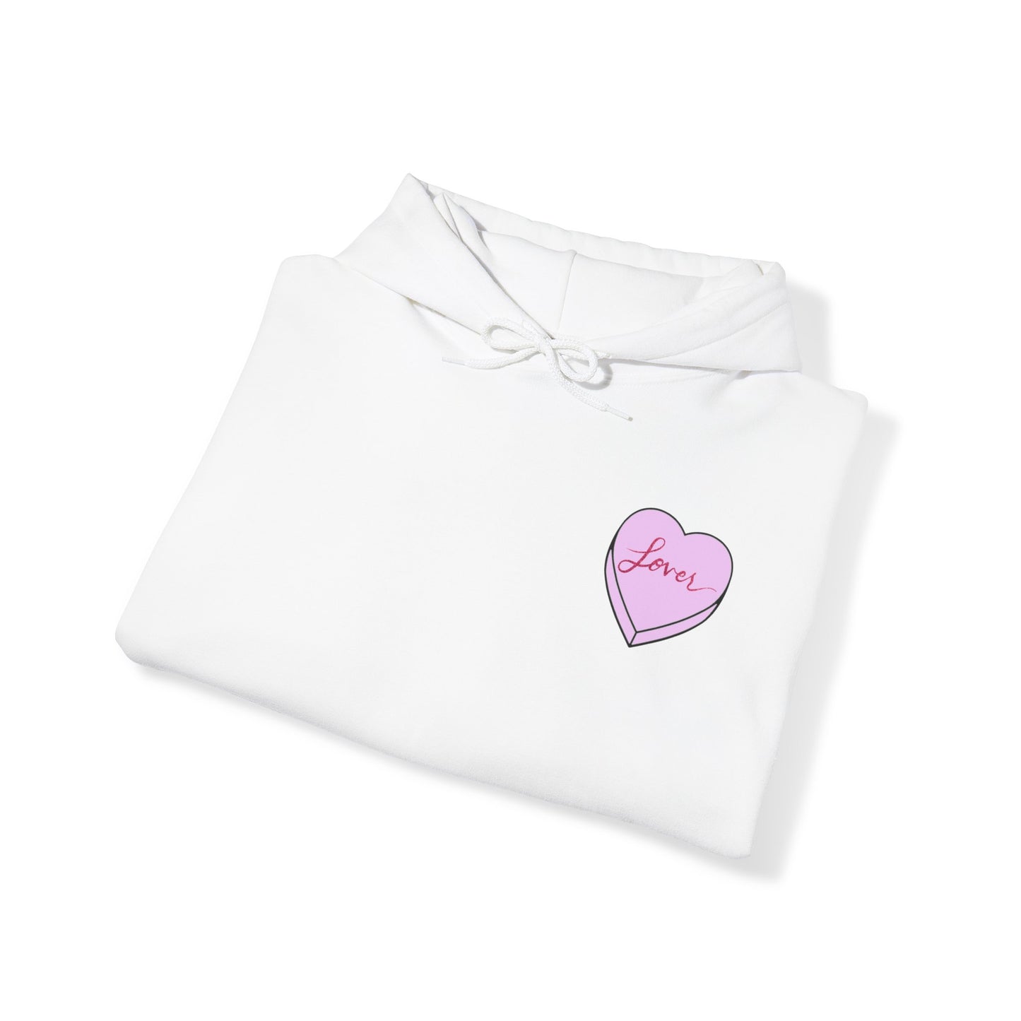 TS "Lover" Valentine's Day Candy Heart Unisex Heavy Blend™ Hooded Sweatshirt