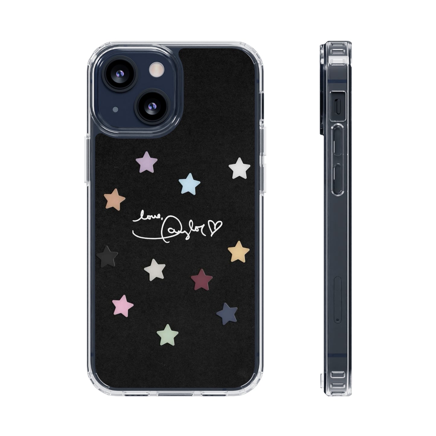 "Love, Taylor" Taylor Swift Confetti Black/Clear Phone Cases (Iphone & Samsung)