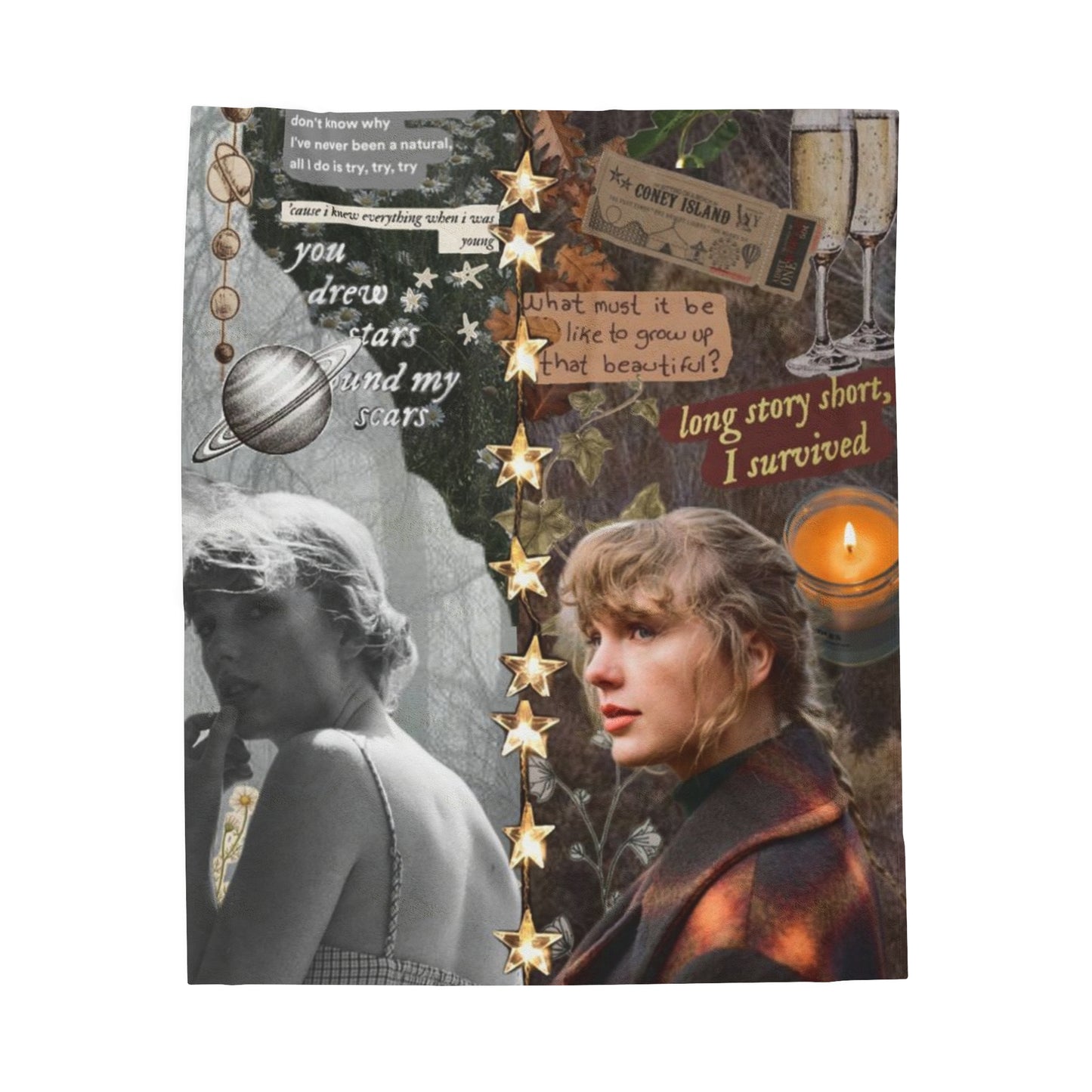 Folklore/Evermore Taylor Swift Split Velveteen Plush Blanket