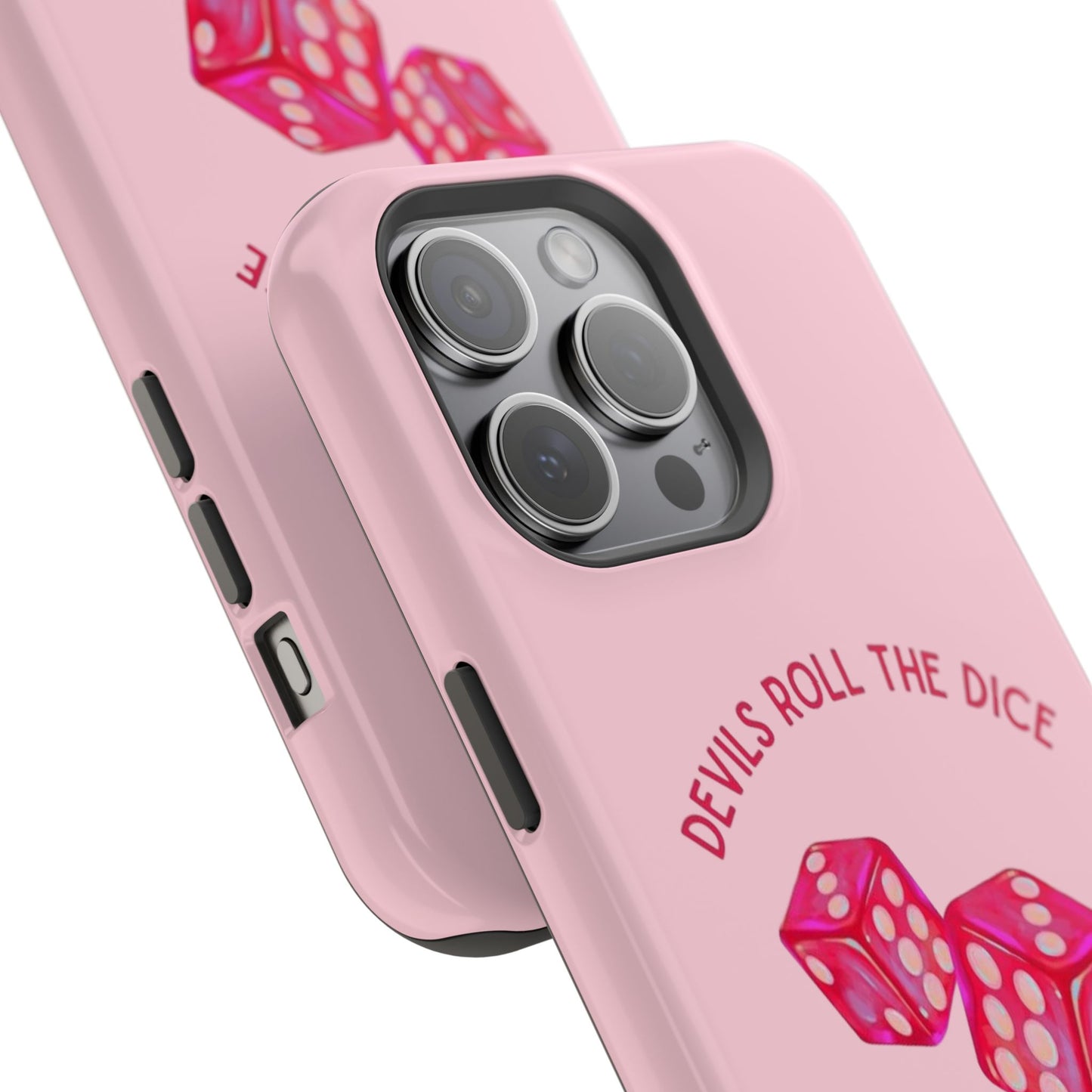 "Devils Roll The Dice, Angels Roll Their Eyes" Taylor Swift Cruel Summer (Lover) Pink Dice Impact-Resistant Phone Cases (Iphone & Samsung)