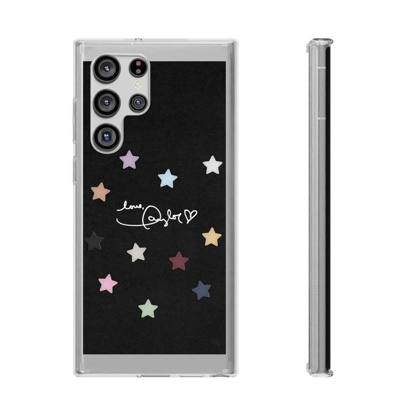 "Love, Taylor" Taylor Swift Confetti Black/Clear Phone Cases (Iphone & Samsung)