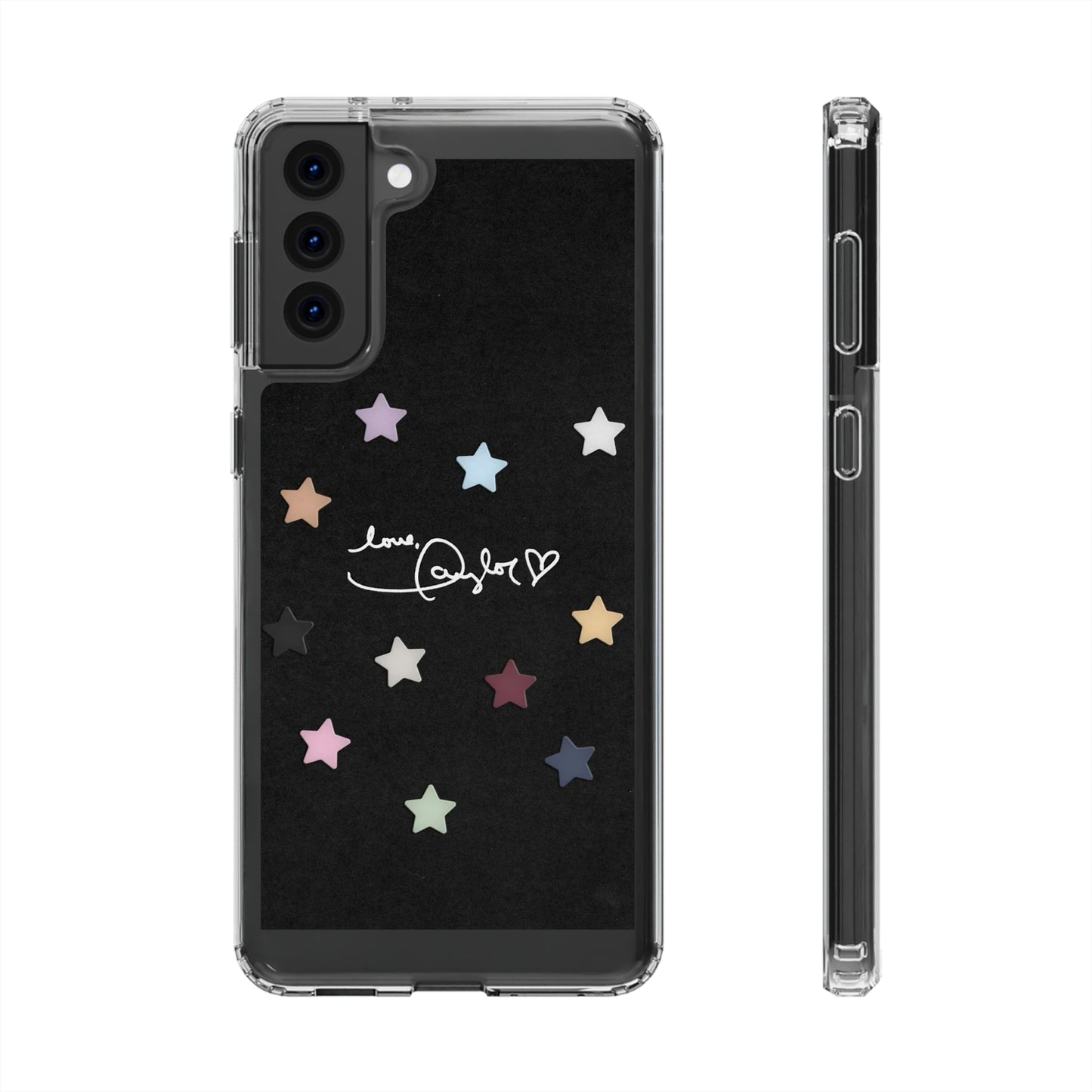 "Love, Taylor" Taylor Swift Confetti Black/Clear Phone Cases (Iphone & Samsung)