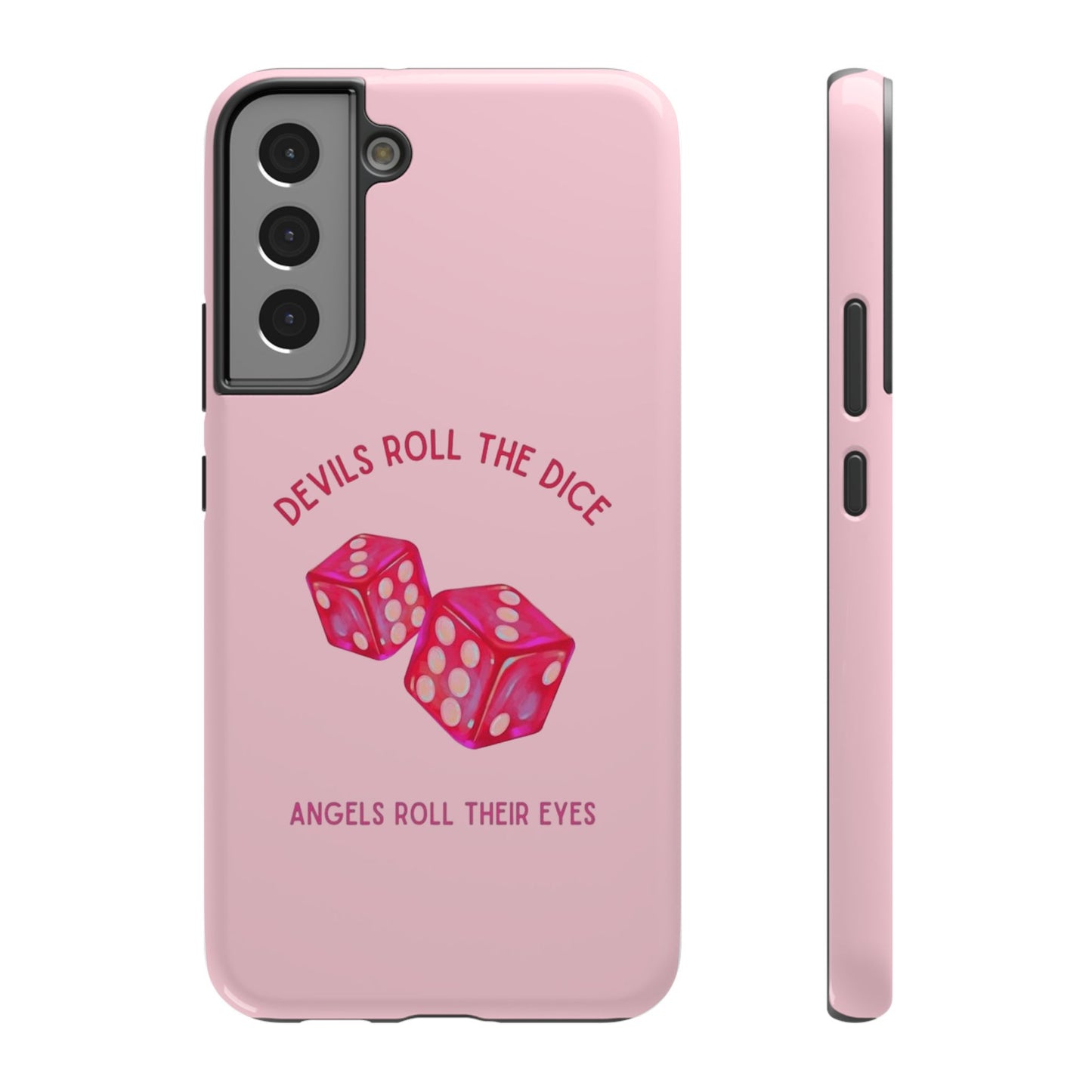 "Devils Roll The Dice, Angels Roll Their Eyes" Taylor Swift Cruel Summer (Lover) Pink Dice Impact-Resistant Phone Cases (Iphone & Samsung)