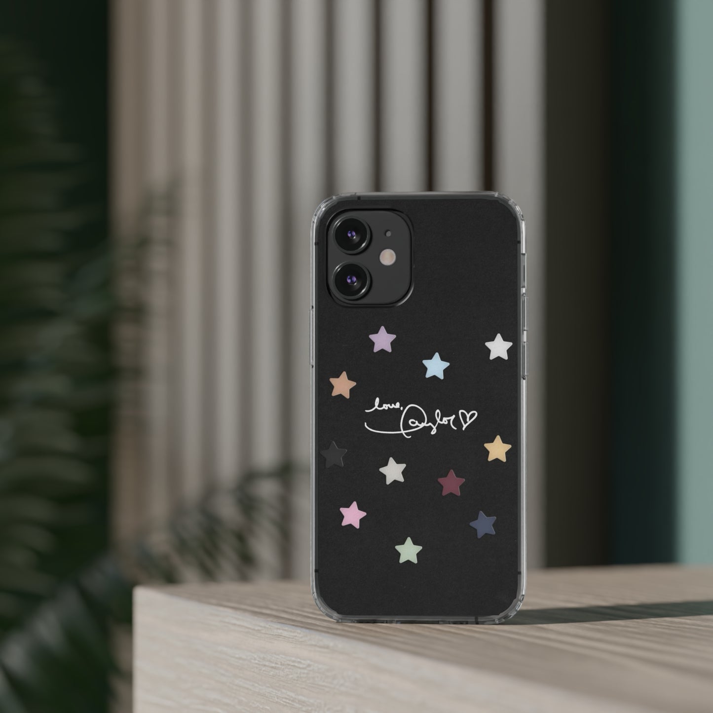 "Love, Taylor" Taylor Swift Confetti Black/Clear Phone Cases (Iphone & Samsung)