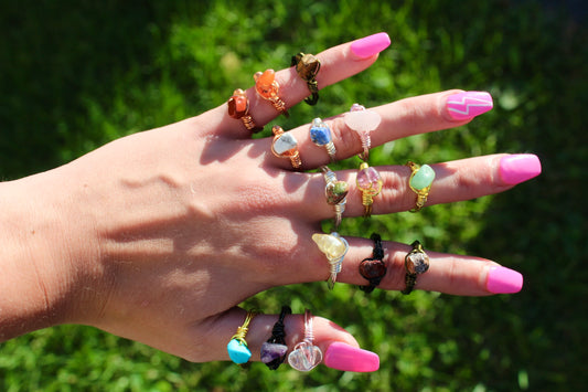 Gemstone Wire Wrapped Rings