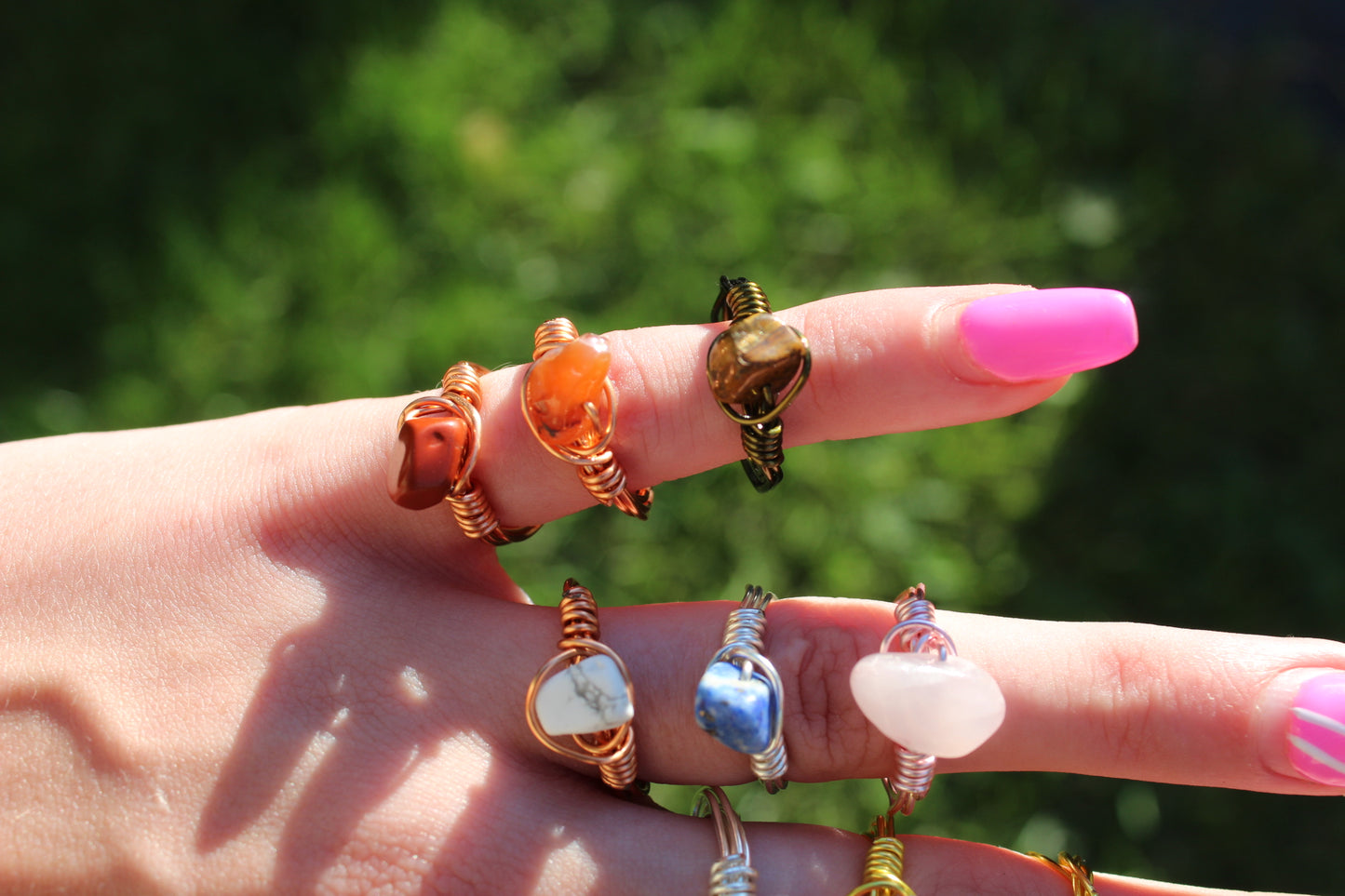 Gemstone Wire Wrapped Rings