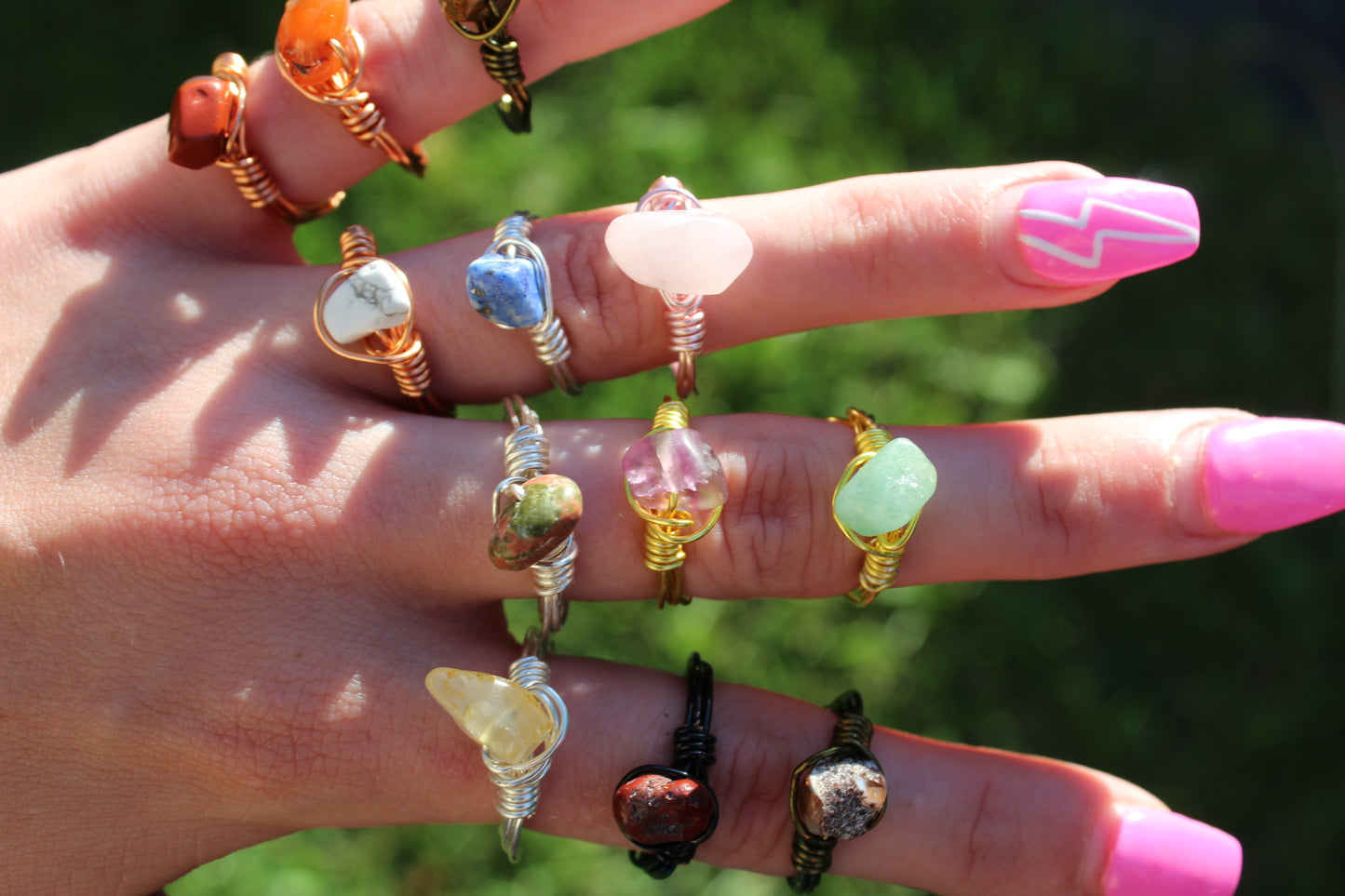 Gemstone Wire Wrapped Rings