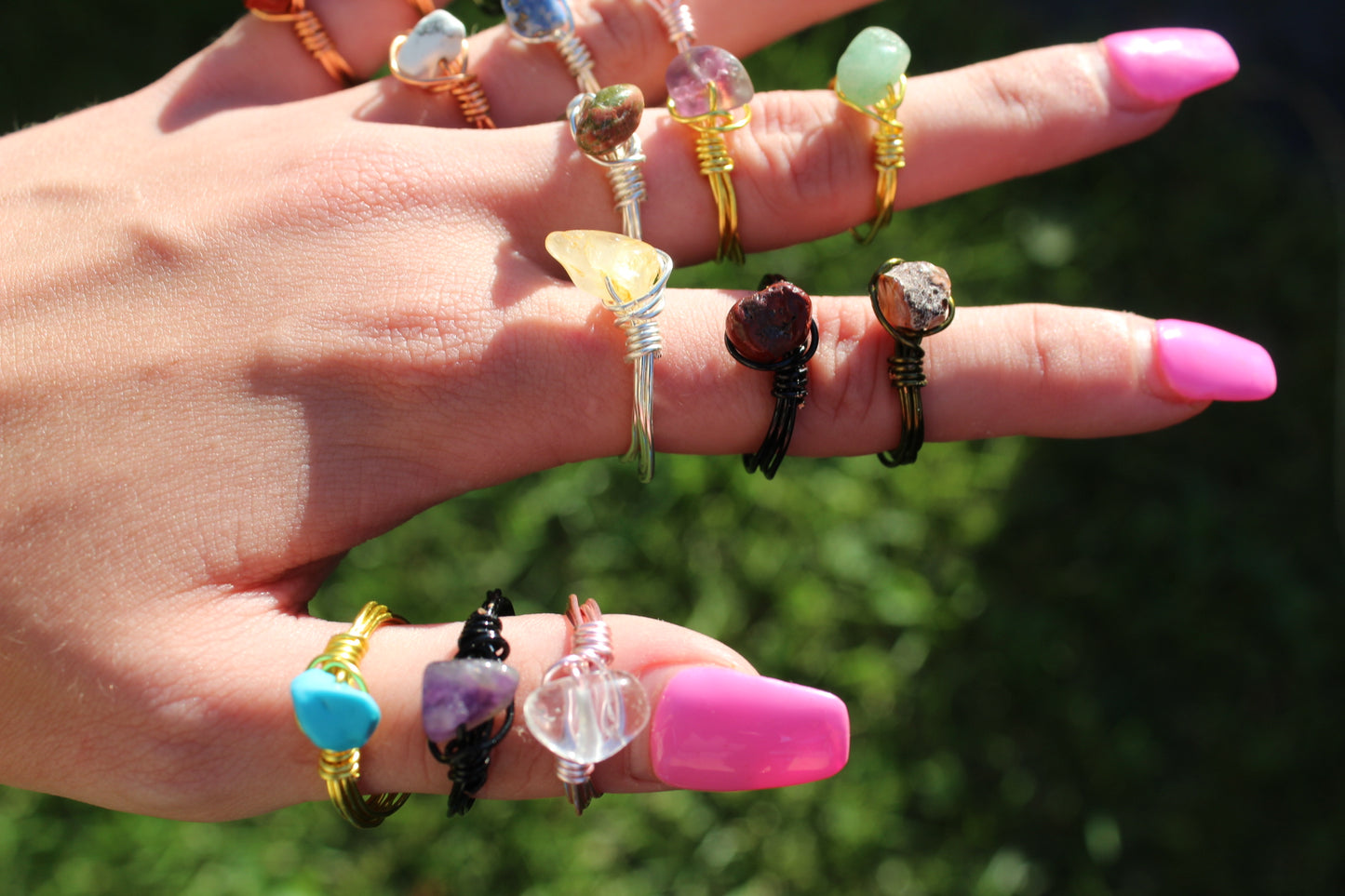 Gemstone Wire Wrapped Rings