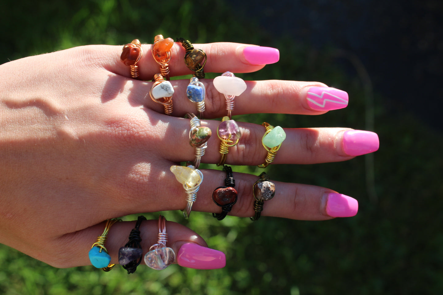 Gemstone Wire Wrapped Rings