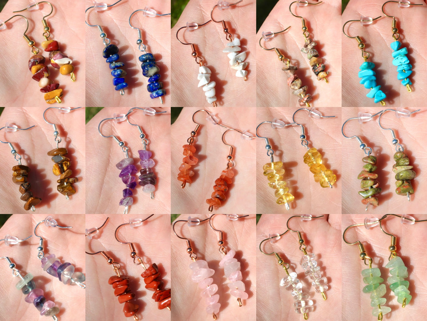 Gemstone Dangle Earrings