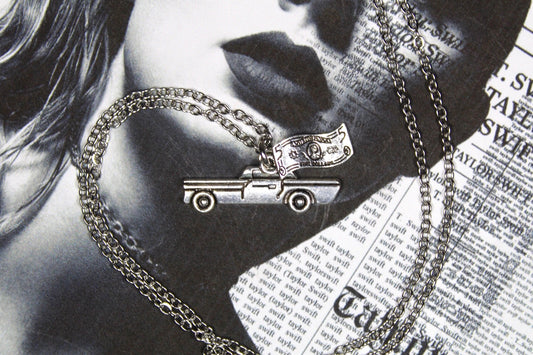 GETAWAY CAR Taylor Swift Reputation Inspired Car and Money Silver Charm Necklace