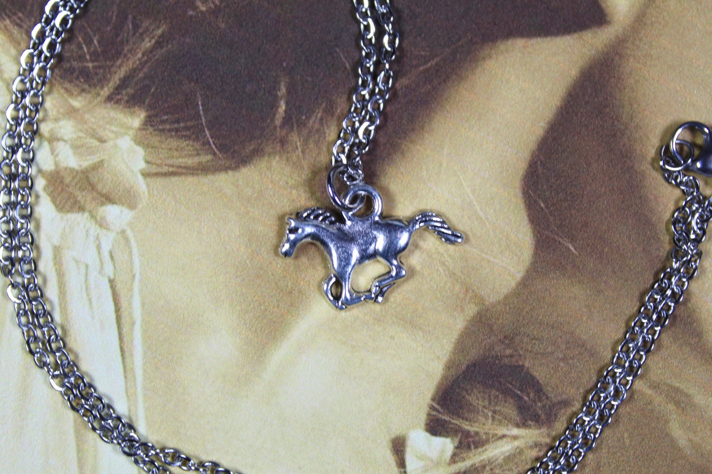 WHITE HORSE Taylor Swift Fearless Inspired Horse Silver Charm Necklace