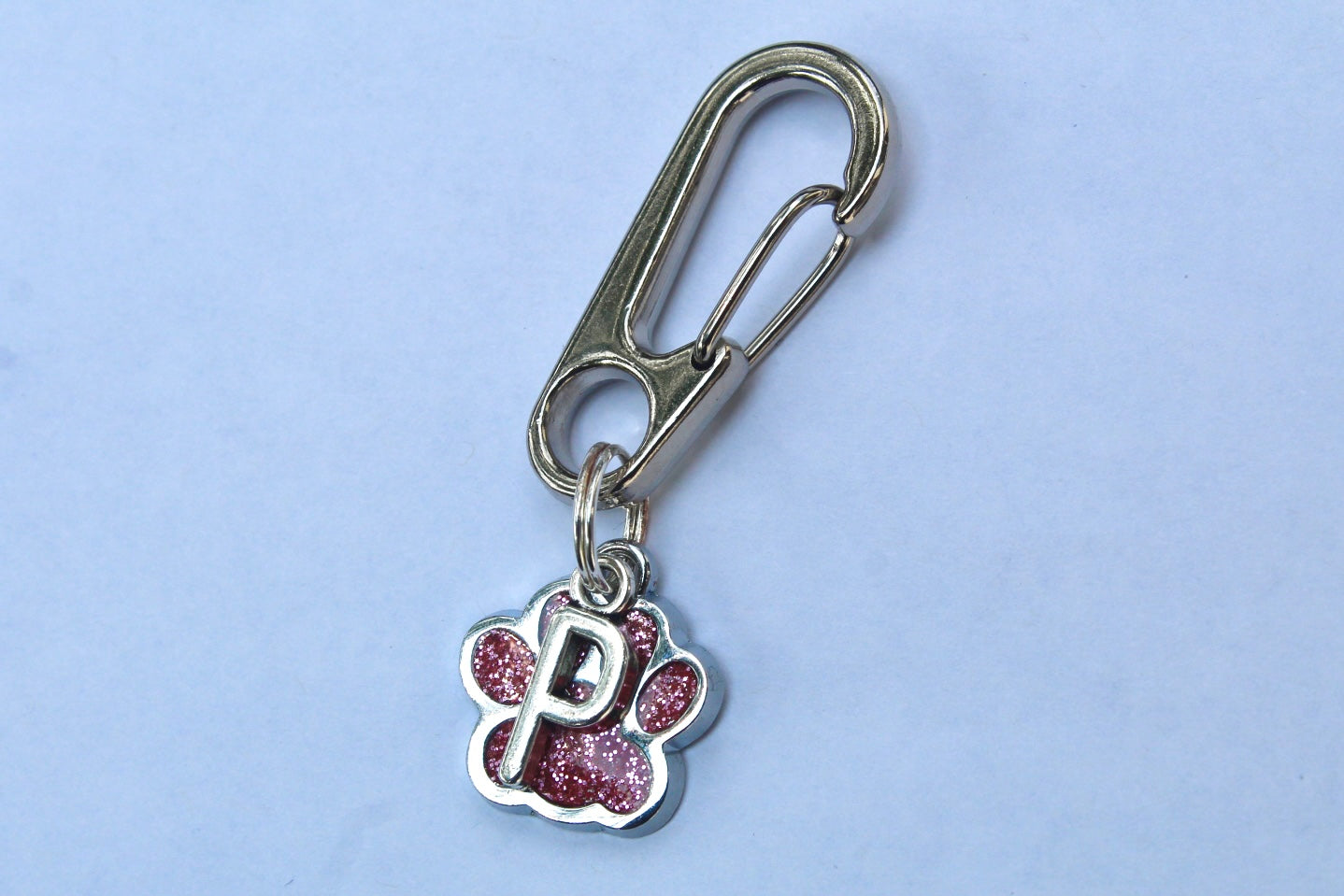 Dog/Cat Paw and Initial Silver Collar Charm/Keychain (ALL COLORS!)