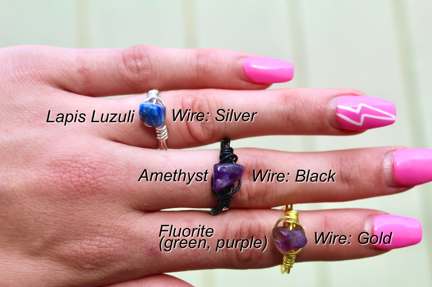 Gemstone Wire Wrapped Rings