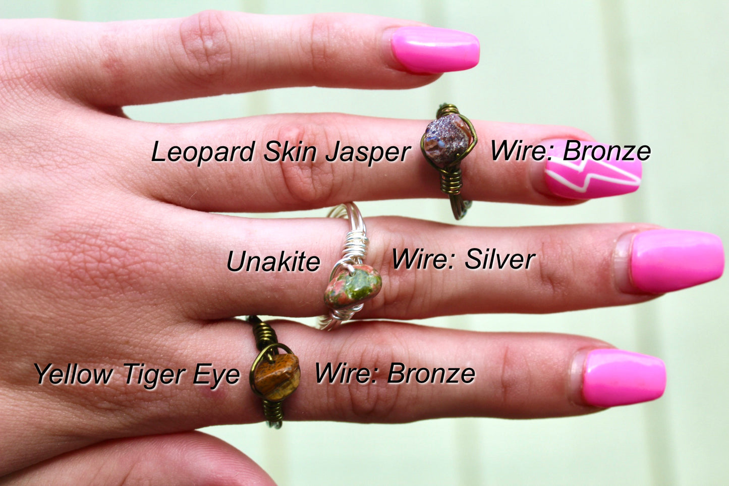 Gemstone Wire Wrapped Rings