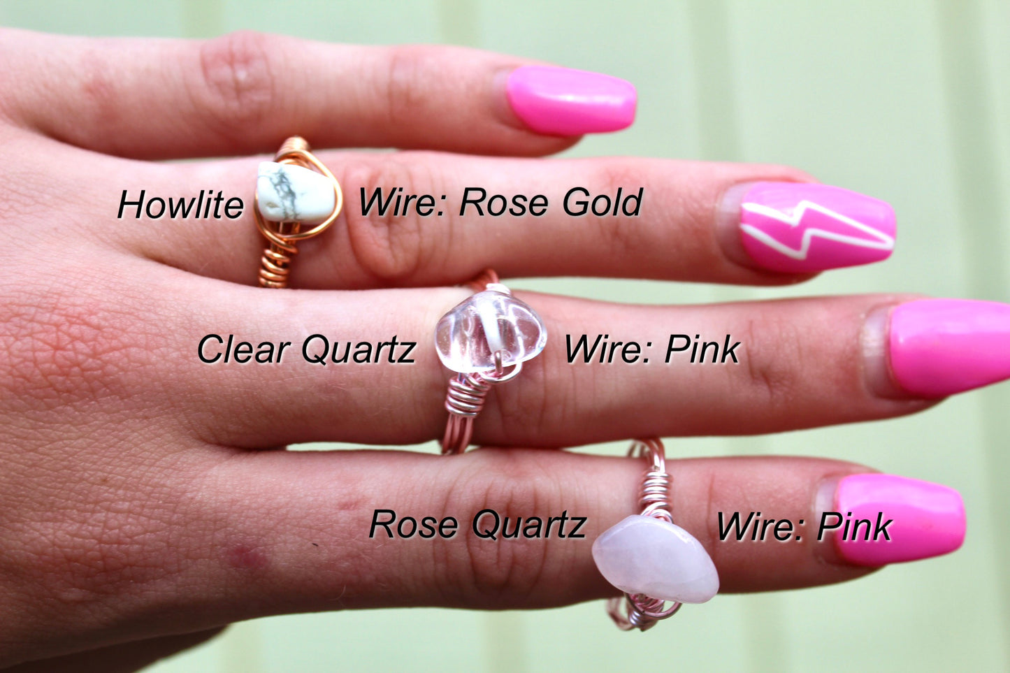 Gemstone Wire Wrapped Rings