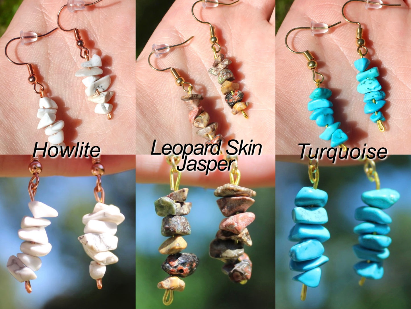 Gemstone Dangle Earrings