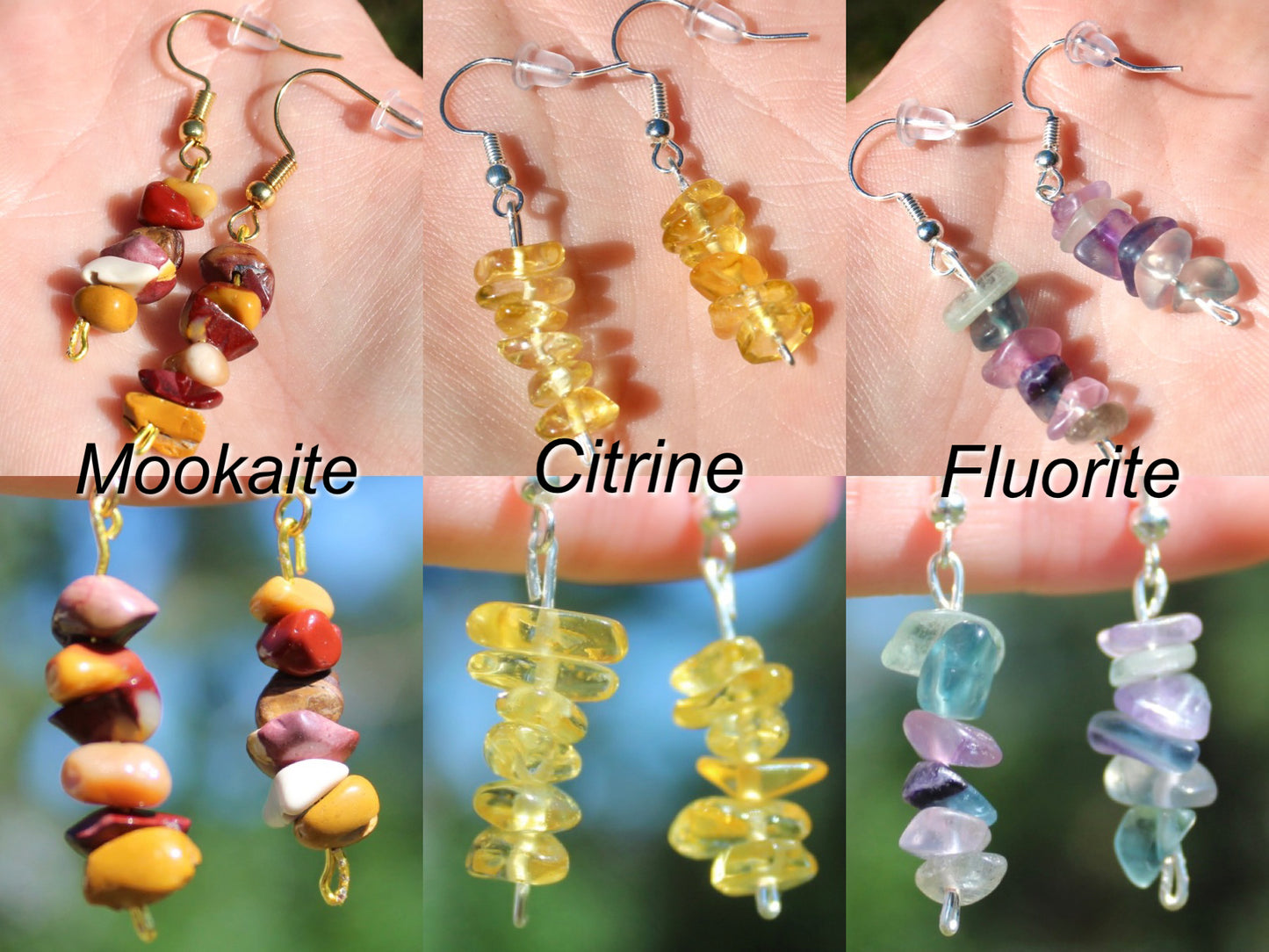 Gemstone Dangle Earrings