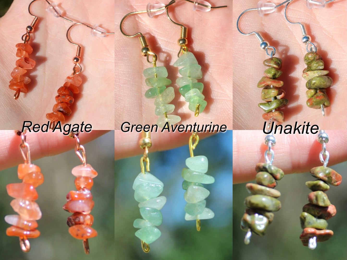 Gemstone Dangle Earrings